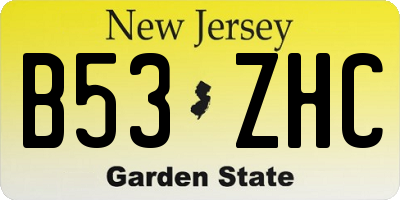 NJ license plate B53ZHC
