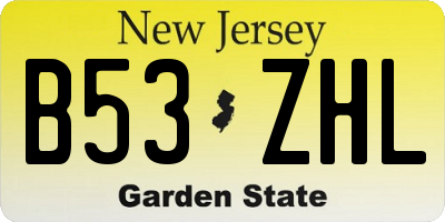 NJ license plate B53ZHL