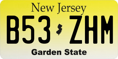 NJ license plate B53ZHM
