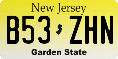 NJ license plate B53ZHN