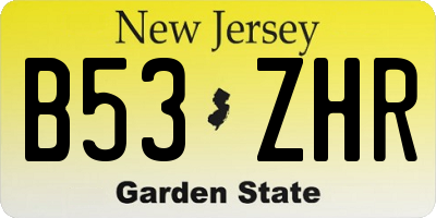 NJ license plate B53ZHR