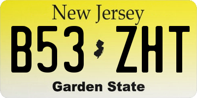 NJ license plate B53ZHT