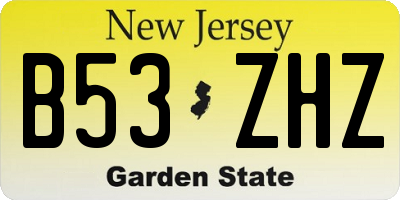 NJ license plate B53ZHZ