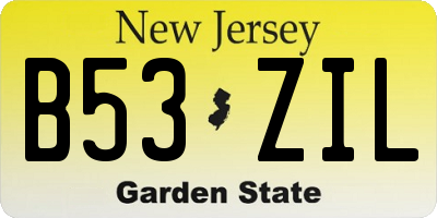 NJ license plate B53ZIL
