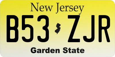 NJ license plate B53ZJR