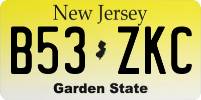 NJ license plate B53ZKC
