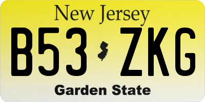NJ license plate B53ZKG