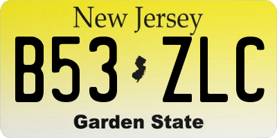 NJ license plate B53ZLC