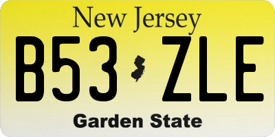 NJ license plate B53ZLE