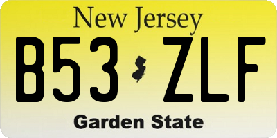 NJ license plate B53ZLF