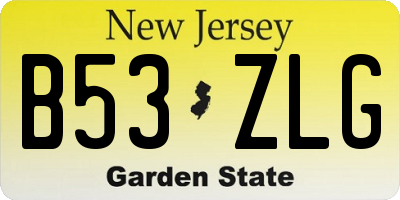 NJ license plate B53ZLG