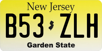 NJ license plate B53ZLH