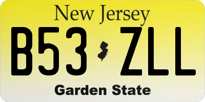 NJ license plate B53ZLL