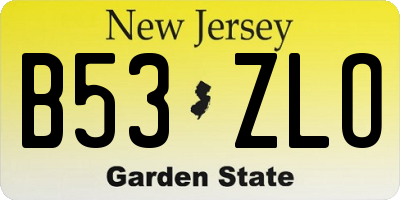NJ license plate B53ZLO