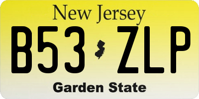 NJ license plate B53ZLP