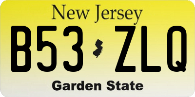 NJ license plate B53ZLQ