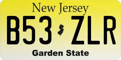 NJ license plate B53ZLR