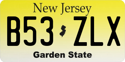 NJ license plate B53ZLX