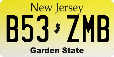 NJ license plate B53ZMB