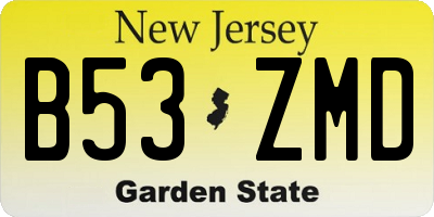 NJ license plate B53ZMD