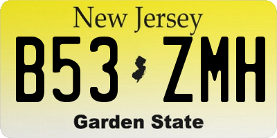 NJ license plate B53ZMH