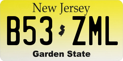 NJ license plate B53ZML