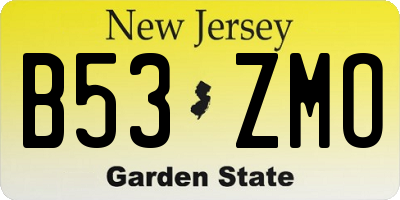 NJ license plate B53ZMO