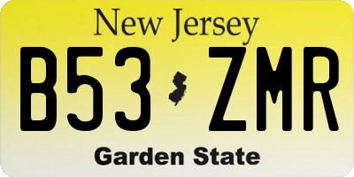 NJ license plate B53ZMR