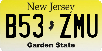 NJ license plate B53ZMU
