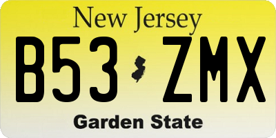 NJ license plate B53ZMX