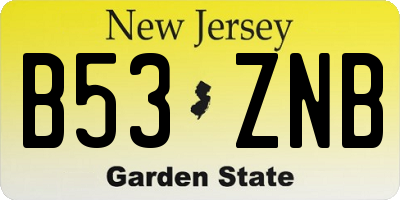 NJ license plate B53ZNB