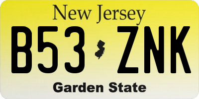 NJ license plate B53ZNK