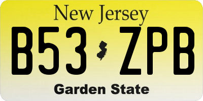 NJ license plate B53ZPB