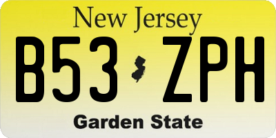 NJ license plate B53ZPH