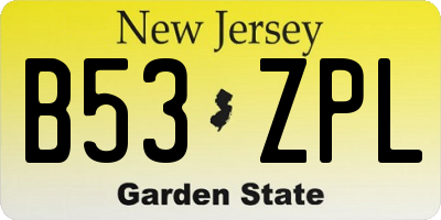 NJ license plate B53ZPL