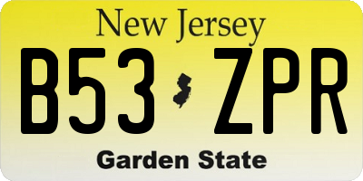 NJ license plate B53ZPR
