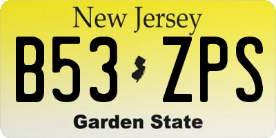 NJ license plate B53ZPS