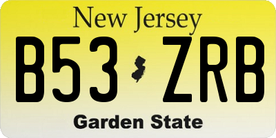 NJ license plate B53ZRB