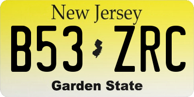 NJ license plate B53ZRC