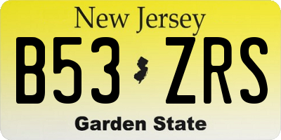 NJ license plate B53ZRS