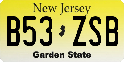NJ license plate B53ZSB
