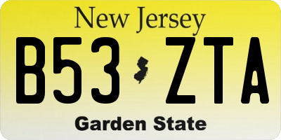 NJ license plate B53ZTA