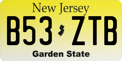 NJ license plate B53ZTB