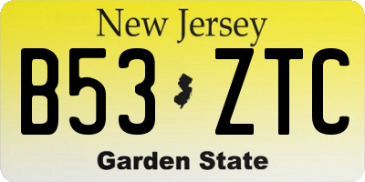 NJ license plate B53ZTC