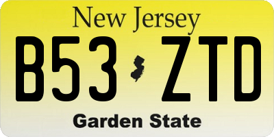 NJ license plate B53ZTD