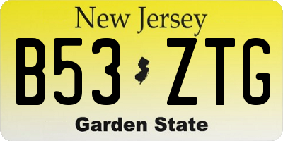 NJ license plate B53ZTG