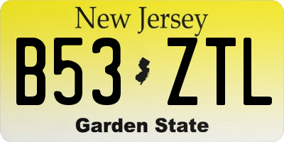 NJ license plate B53ZTL