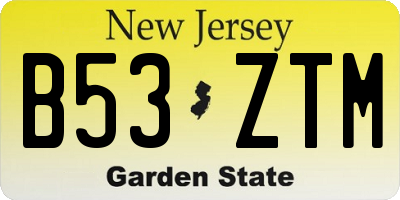 NJ license plate B53ZTM