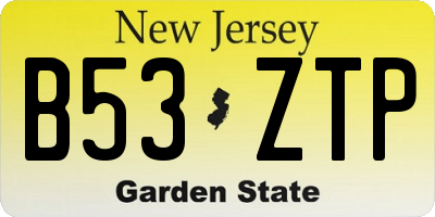 NJ license plate B53ZTP