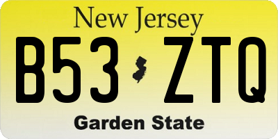 NJ license plate B53ZTQ